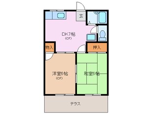 中川原駅 徒歩13分 2階の物件間取画像